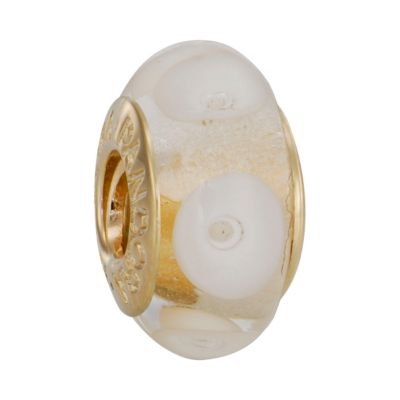 Pandora Murano glass and 14ct gold clear and white bead - Product number 6583105