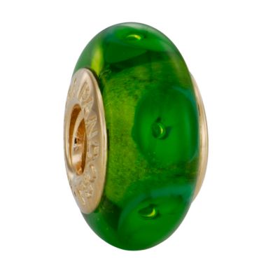 Pandora Murano glass and 14ct gold green spotted bead - Product number 6583156