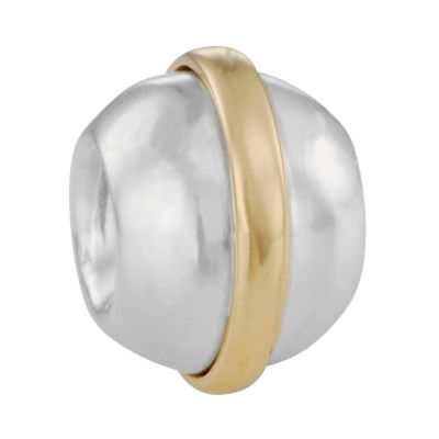 pandora sterling silver and 14ct gold band orb