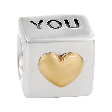 pandora sterling silver and 14ct gold Love You