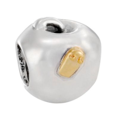pandora sterling silver and 14ct gold apple bead