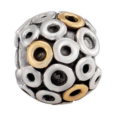 pandora sterling silver and 14ct gold polo bead