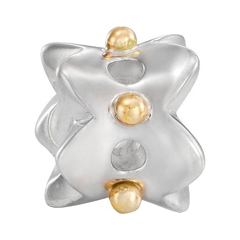 pandora sterling silver and 14ct gold coronet bead