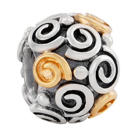 pandora sterling silver and 14ct gold rose buds
