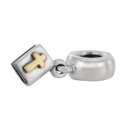 pandora sterling silver and 14ct gold Bible charm