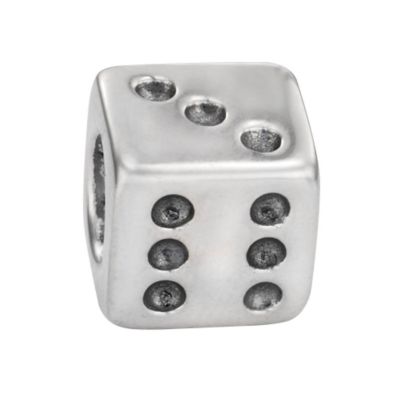 sterling silver dice bead