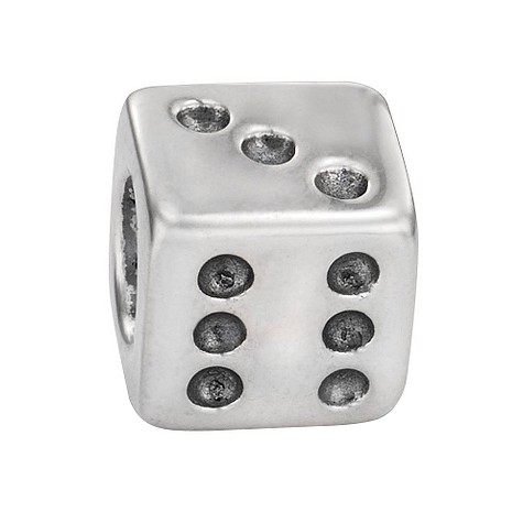 sterling silver dice bead