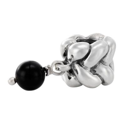 pandora sterling silver plaited onyx charm