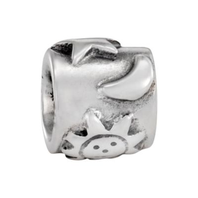 sterling silver moon and stars bead