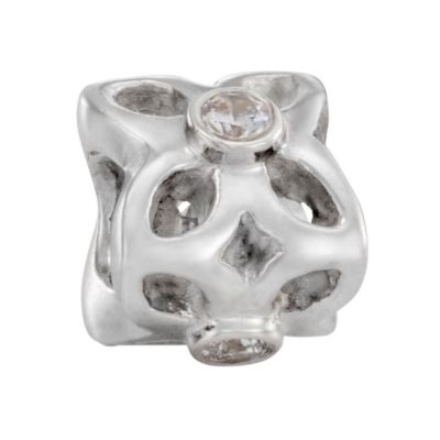 Pandora sterling silver and cubic zirconia flower bead - Product number 6585191