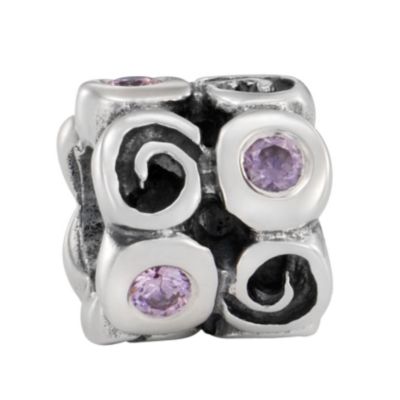 Pandora sterling silver pink cubic zirconia swirls and dots bead - Product number 6585272