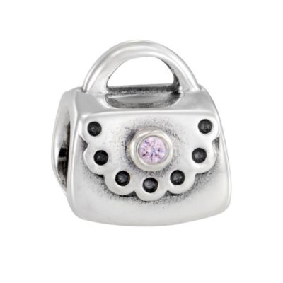 Pandora sterling silver and pink cubic zirconia handbag bead - Product number 6585299