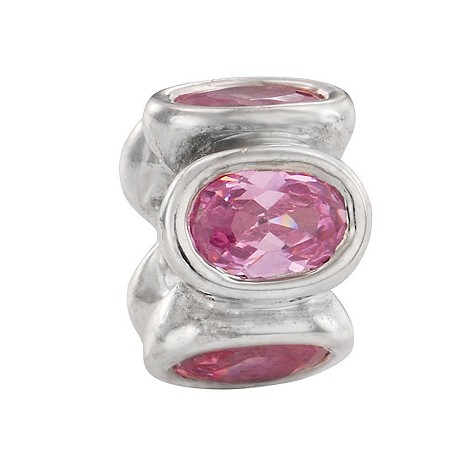 pandora sterling silver and pink cubic zirconia