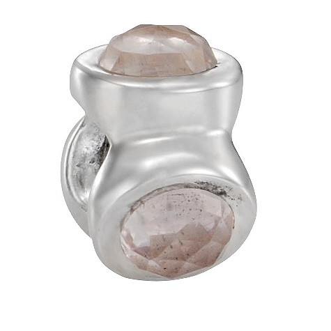 pandora sterling silver and rose quartz ovals bead