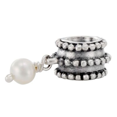 pandora sterling silver white pearl charm