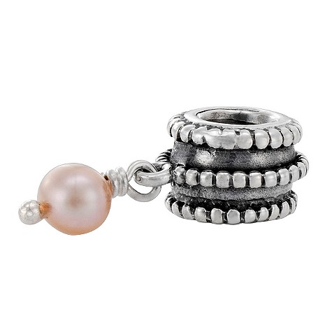 pandora sterling silver pink pearl charm
