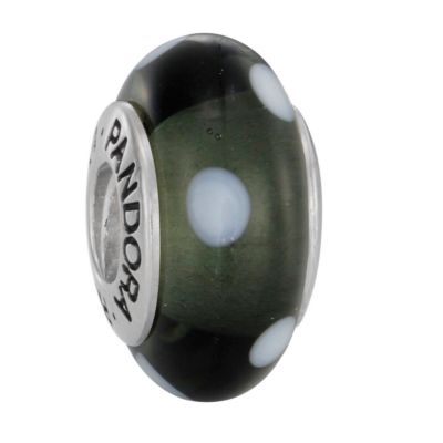 Pandora Murano glass and sterling silver black with white spots bead - Product number 6586597