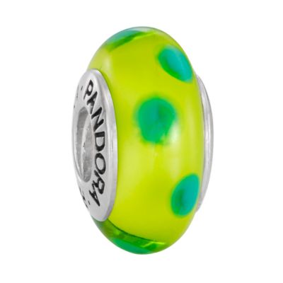 Pandora Murano glass and silver lime with green spots bead - Product number 6586678