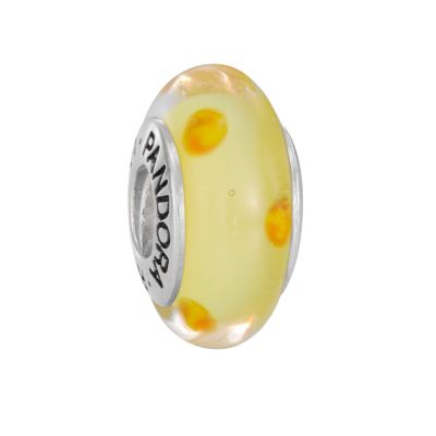 Pandora Murano glass and sterling silver yellow with orange spots bead - Product number 6586708