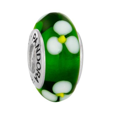 Pandora Murano glass and silver green bead with flower - Product number 6587046