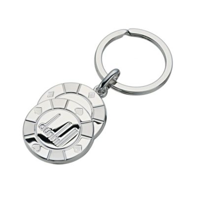 Dunhill stainless steel poker chip keyring - Product number 6588115