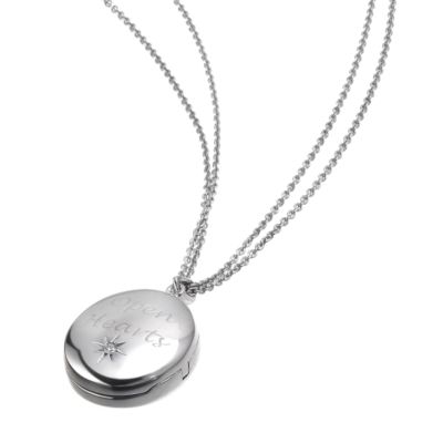 Open Hearts By Jane Seymour Diamond Locket and Chain