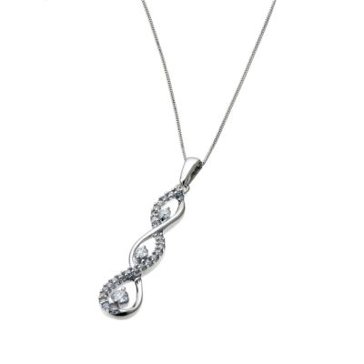 9ct white gold quarter carat diamond pendant with gift box - Product number 6591906
