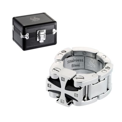 Simmons Jewelry Co. Maltese stainless steel and diamond ring