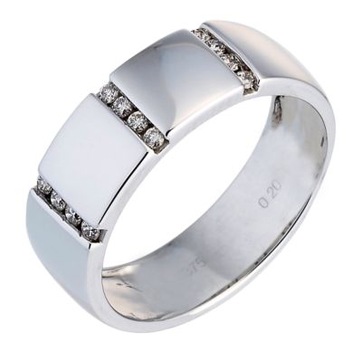 9ct white gold men