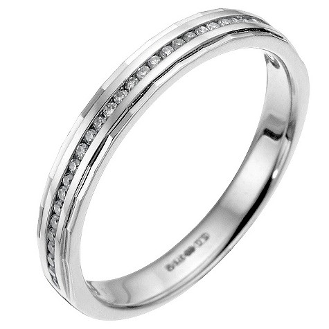 9ct white gold channel set diamond wedding ring