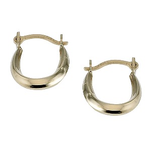 9ct Gold Baby Oval 10mm Creole Earrings
