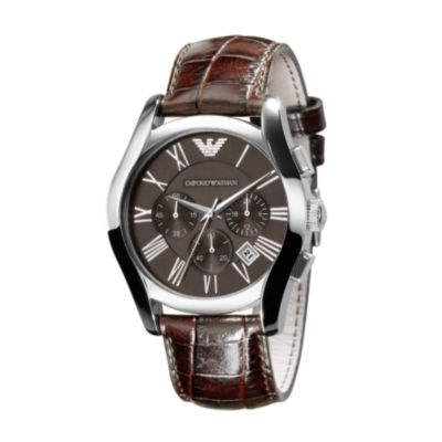 emporio Armani mens brown leather strap