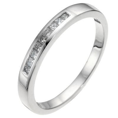 Platinum Princess Cut Diamond Wedding Ring