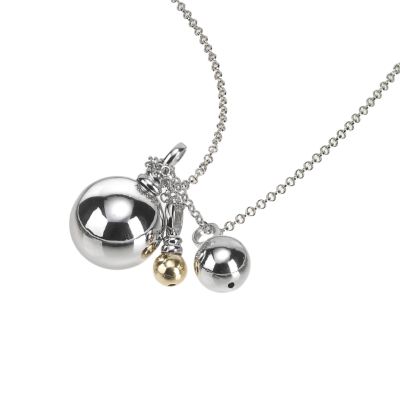 Sphere of Life Sterling Silver 18ct Gold Three Ball Necklace