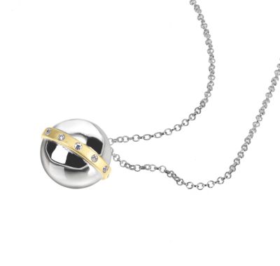Sphere of Life Sterling Silver 18ct Gold 18" Necklace - Product number 6622062