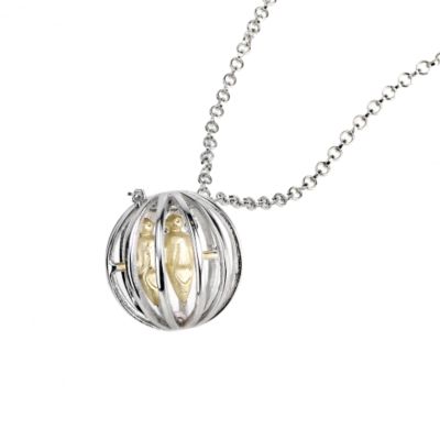 Sphere of Life Sterling Silver 18ct Gold Birdcage Necklace
