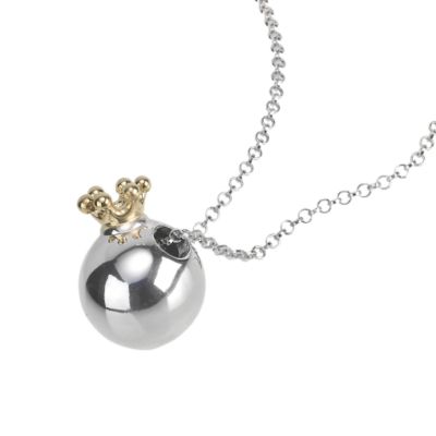 Sphere of Life Sterling Silver 18ct Gold Crown 18" Necklace - Product number 6622089