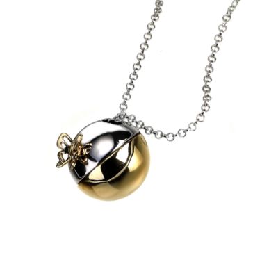 Sphere of Life Sterling Silver 18ct Gold Butterfly Necklace
