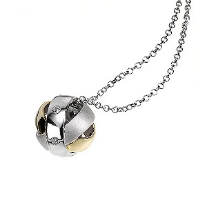 Sphere of Life Sterling Silver 18ct Gold Wrap 18 Necklace