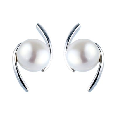 H Samuel 9ct White Gold Cultured Freshwater Pearl Elipse