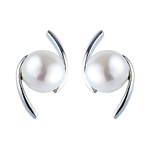 9ct White Gold Cultured Freshwater Pearl Elipse