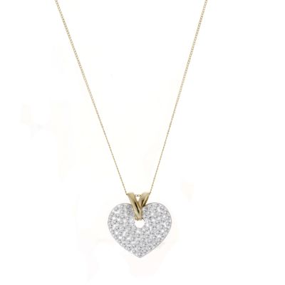 9ct Gold Evoke Large White Crystal Set Heart