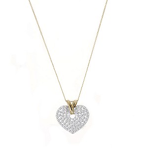 9ct Gold Evoke Large White Crystal Set Heart