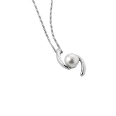 H Samuel 9ct White Gold Cultured Freshwater Pearl Ellipse
