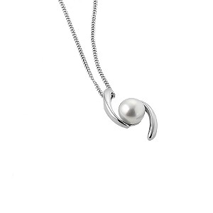 9ct White Gold Cultured Freshwater Pearl Ellipse