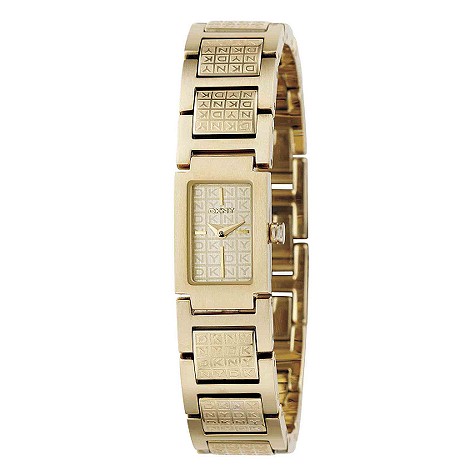 DKNY ladies champagne dial gold plated bracelet