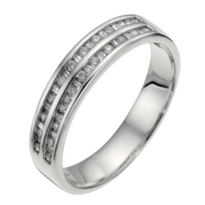 18ct white gold 1/4 carat diamond wedding ring