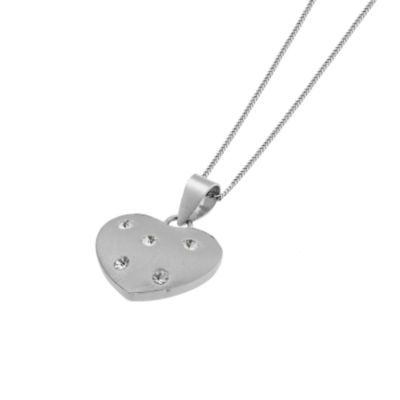 9ct White Gold Moon Heart Pendant - Product number 6628877