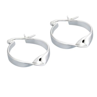 Silver twist creole earrings - Product number 6628982