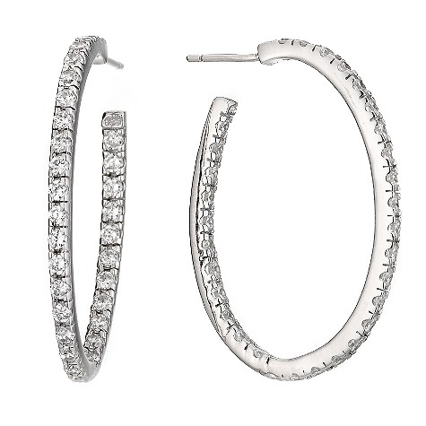 Sterling silver cubic zirconia hoop earrings